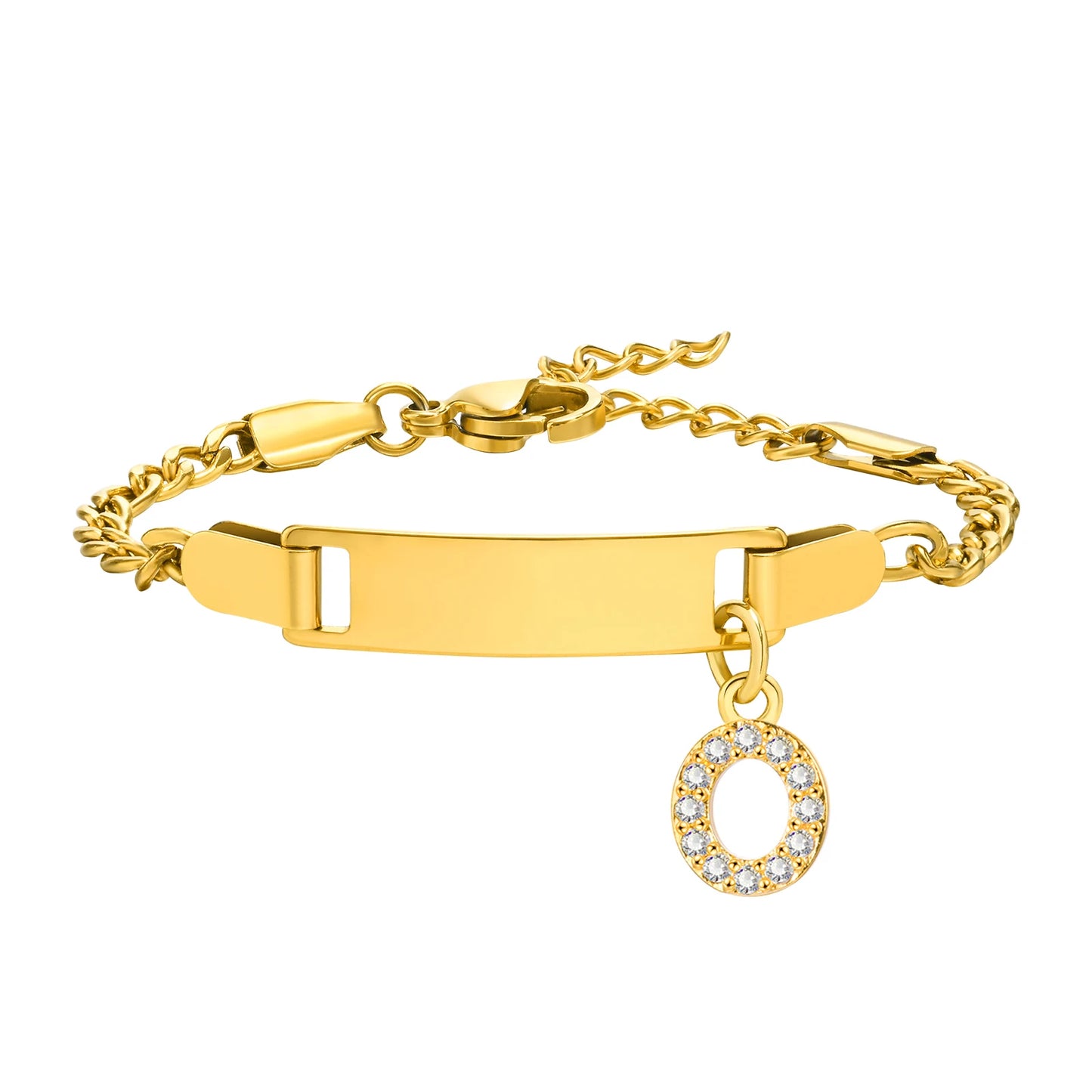 Bracelet Prénom Personnalisé avec Initiale – Gravure Gratuite (Nom, Date, ID) pour Bebe, Garçon ou Fille – Cadeau Anniversaire