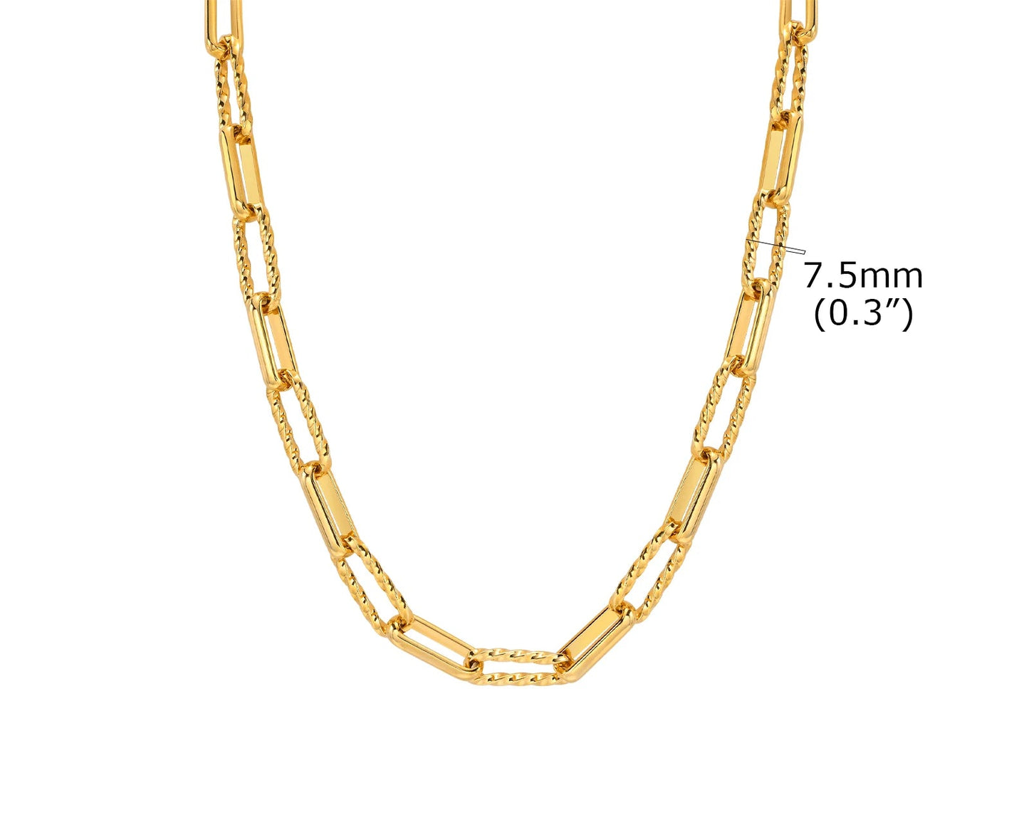 Collier Ras-du-Cou Femme à Maillons Épais – Chaine Ovale Plaquée Or en Acier Inoxydable – Bijou Minimaliste