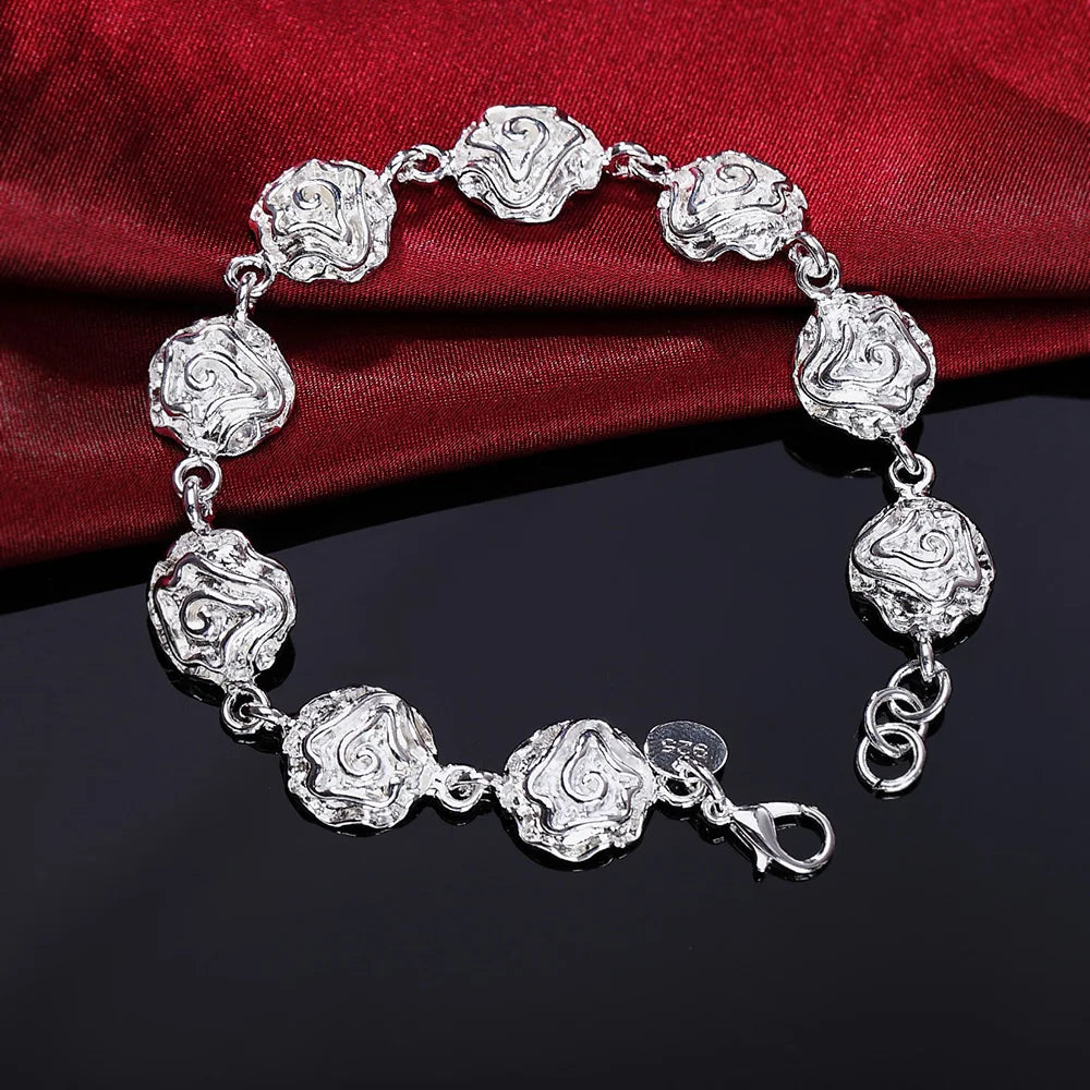 Bracelet Chaîne Carrée en Argent 925 Massif – Bijou Unisexe Élégant pour Femme ou Homme – Cadeau, Soirée, Mariage