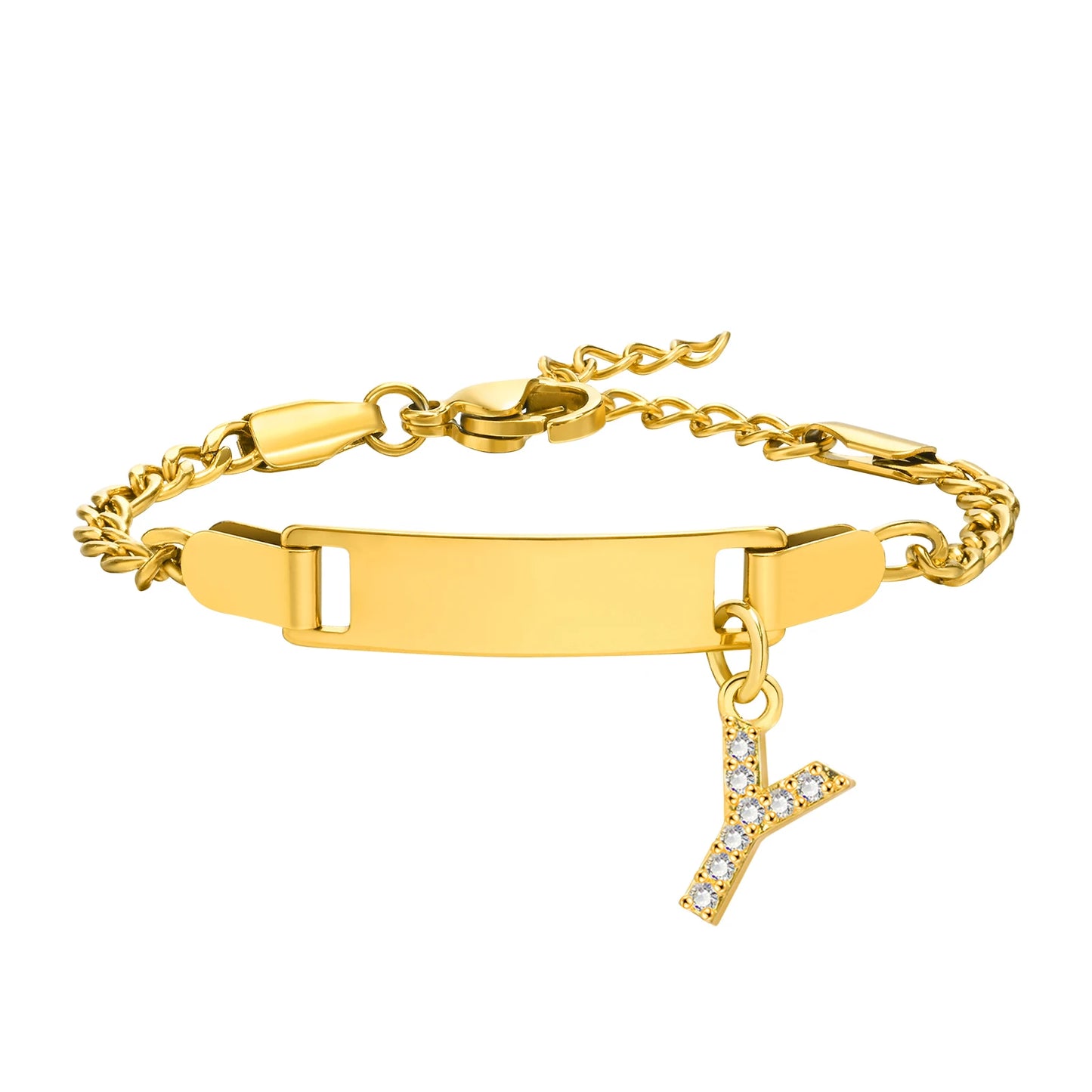 Bracelet Prénom Personnalisé avec Initiale – Gravure Gratuite (Nom, Date, ID) pour Bebe, Garçon ou Fille – Cadeau Anniversaire