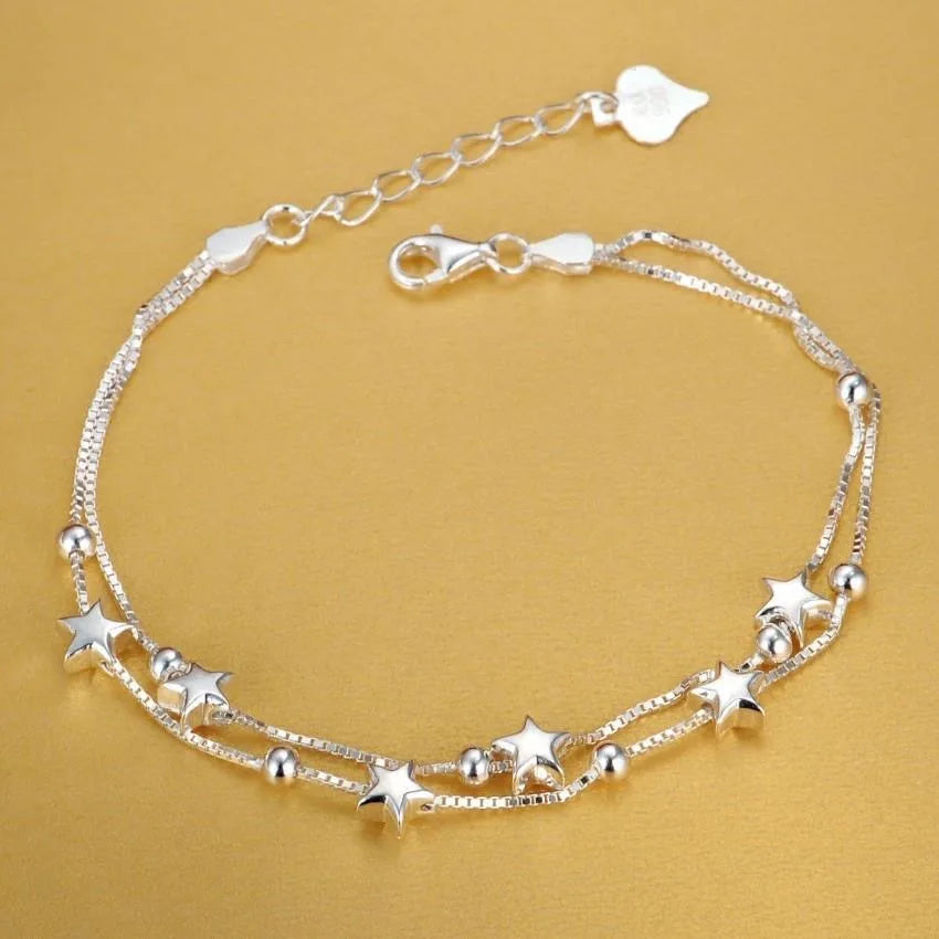 Bracelet Chaîne Carrée en Argent 925 Massif – Bijou Unisexe Élégant pour Femme ou Homme – Cadeau, Soirée, Mariage