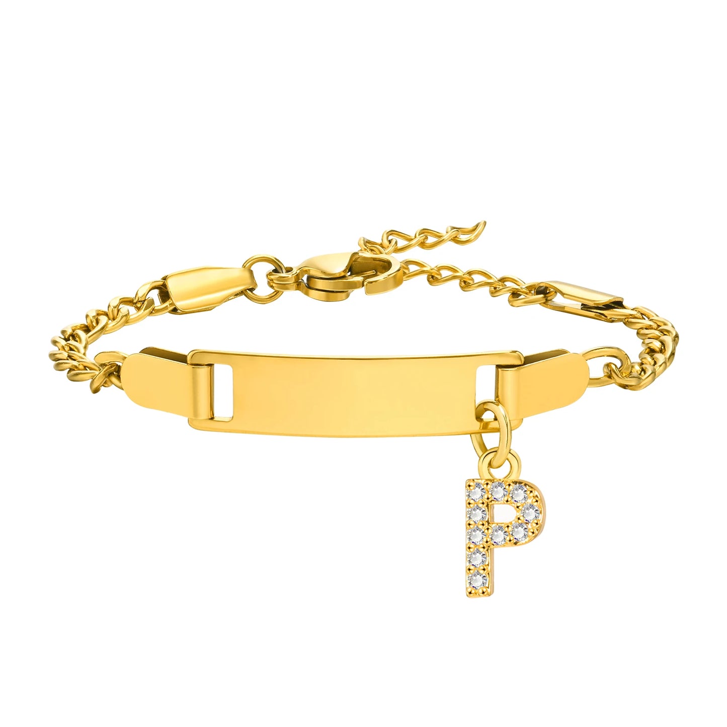 Bracelet Prénom Personnalisé avec Initiale – Gravure Gratuite (Nom, Date, ID) pour Bebe, Garçon ou Fille – Cadeau Anniversaire