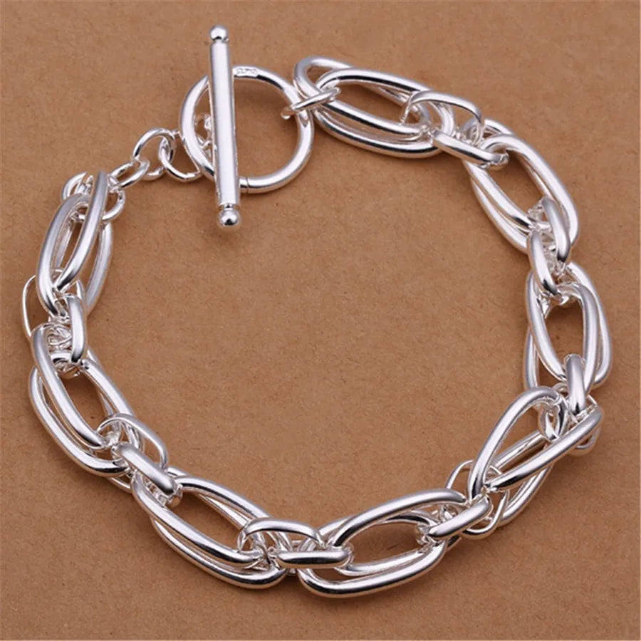 Bracelet Chaîne Carrée en Argent 925 Massif – Bijou Unisexe Élégant pour Femme ou Homme – Cadeau, Soirée, Mariage
