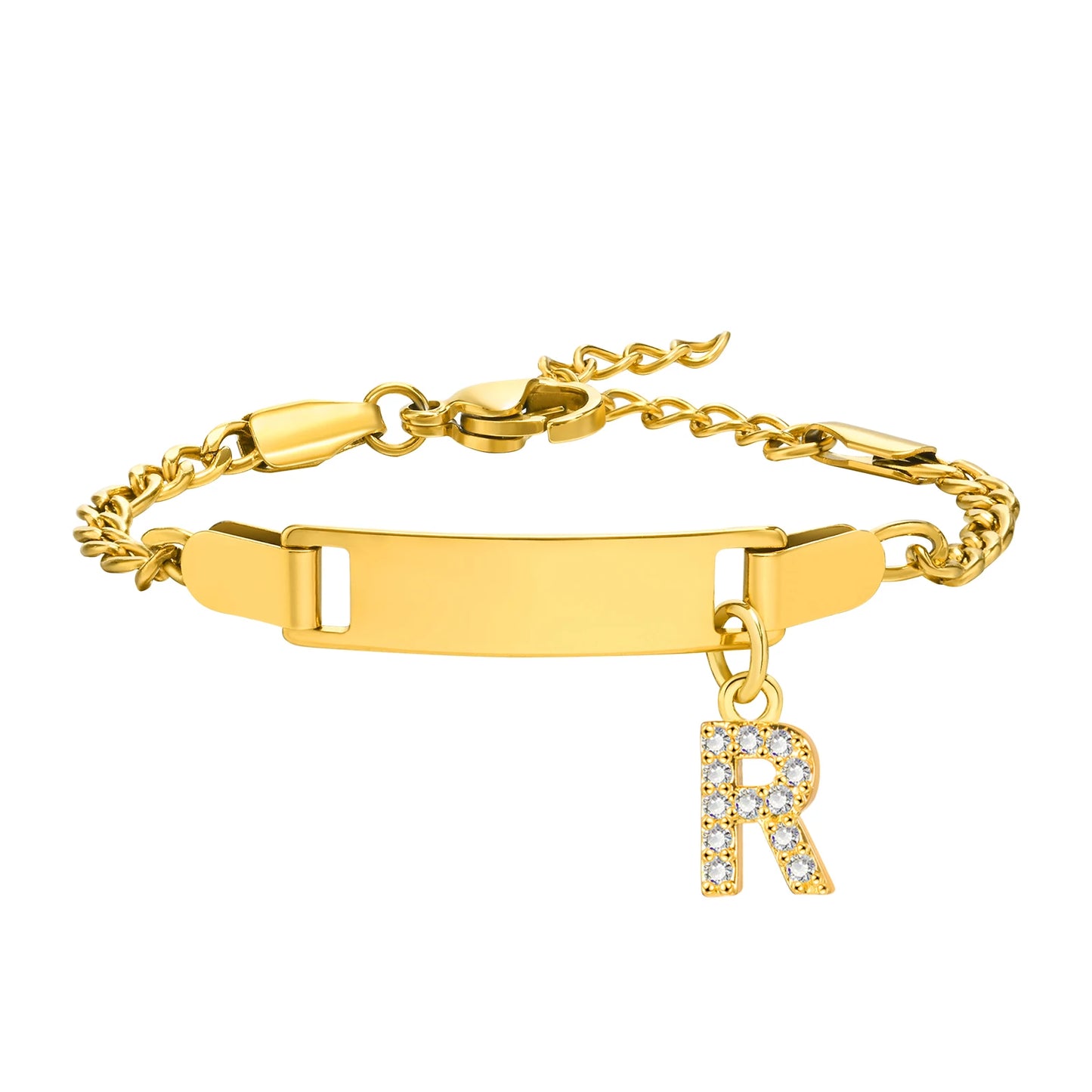 Bracelet Prénom Personnalisé avec Initiale – Gravure Gratuite (Nom, Date, ID) pour Bebe, Garçon ou Fille – Cadeau Anniversaire