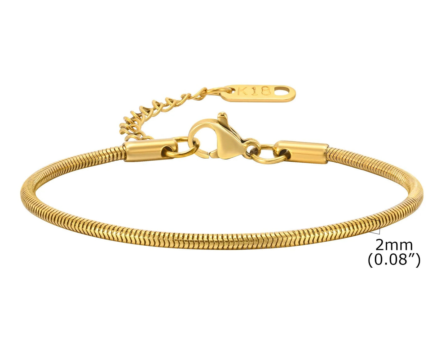 Bracelet Chaîne Femme en Acier Inoxydable – Maillons Torsadés Style Trombone Plaqué Or 18K – Bijou Ajustable, Empilable & Tendance