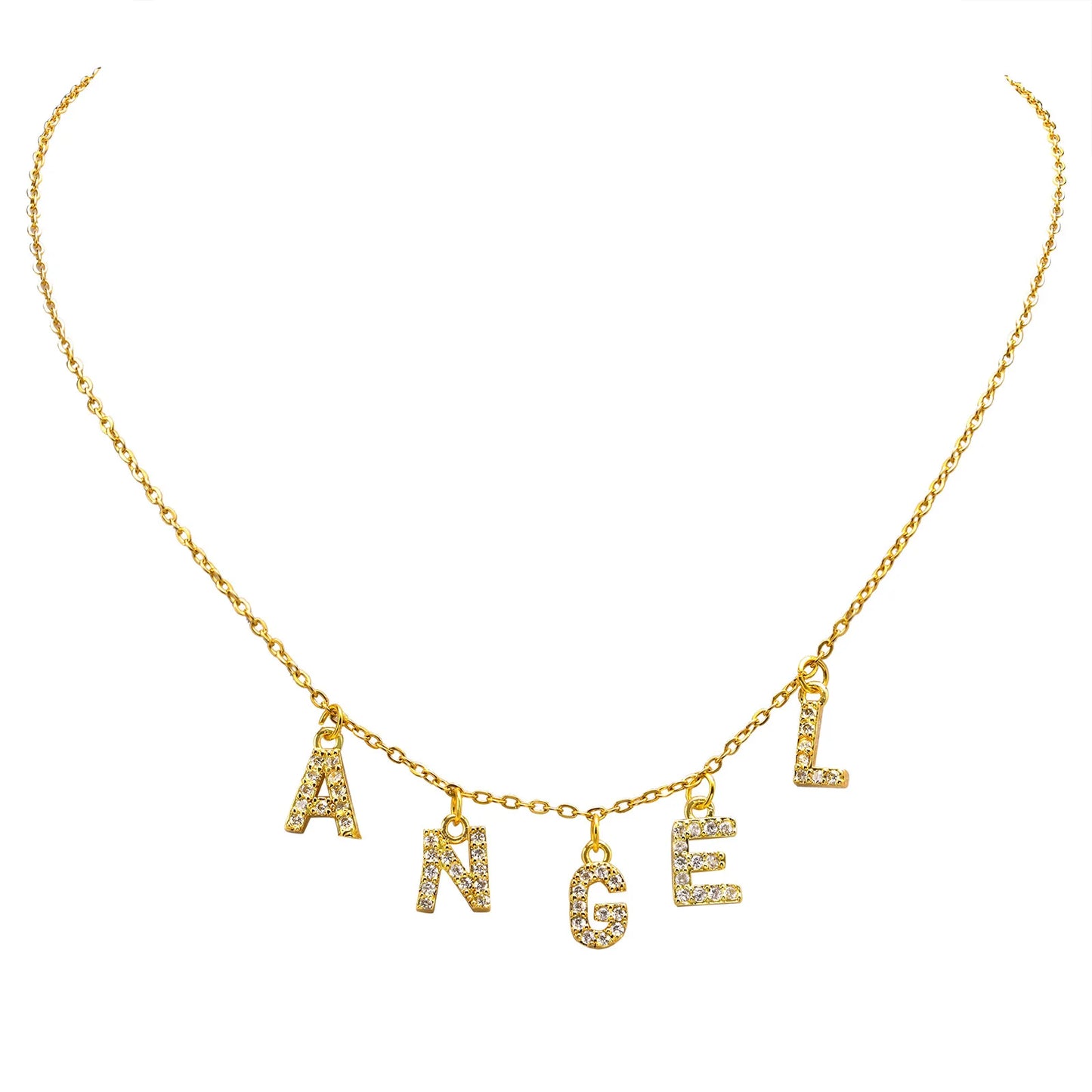 Collier Initiale Personnalisé pour Femme – Collier Prénom avec Zircon, Pendentif Lettre A-Z – Idée Cadeau Noël
