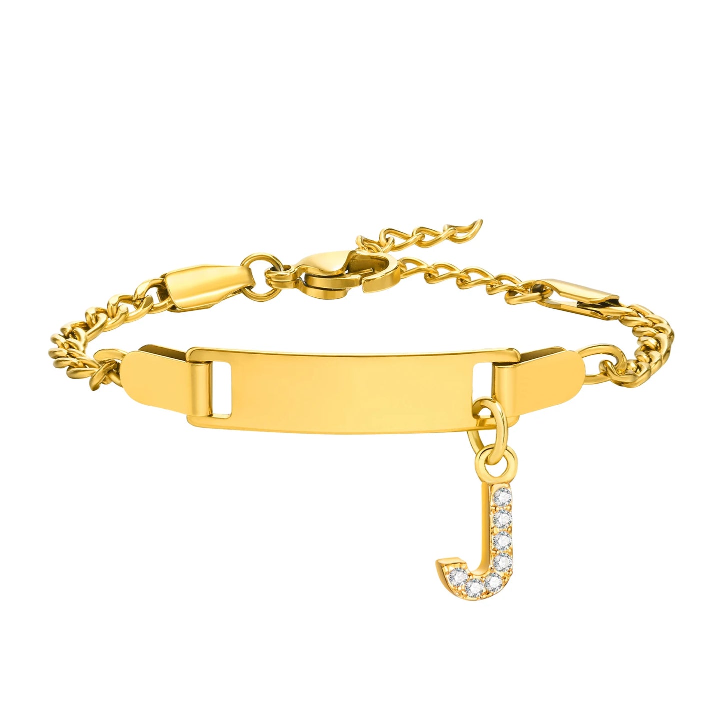 Bracelet Prénom Personnalisé avec Initiale – Gravure Gratuite (Nom, Date, ID) pour Bebe, Garçon ou Fille – Cadeau Anniversaire