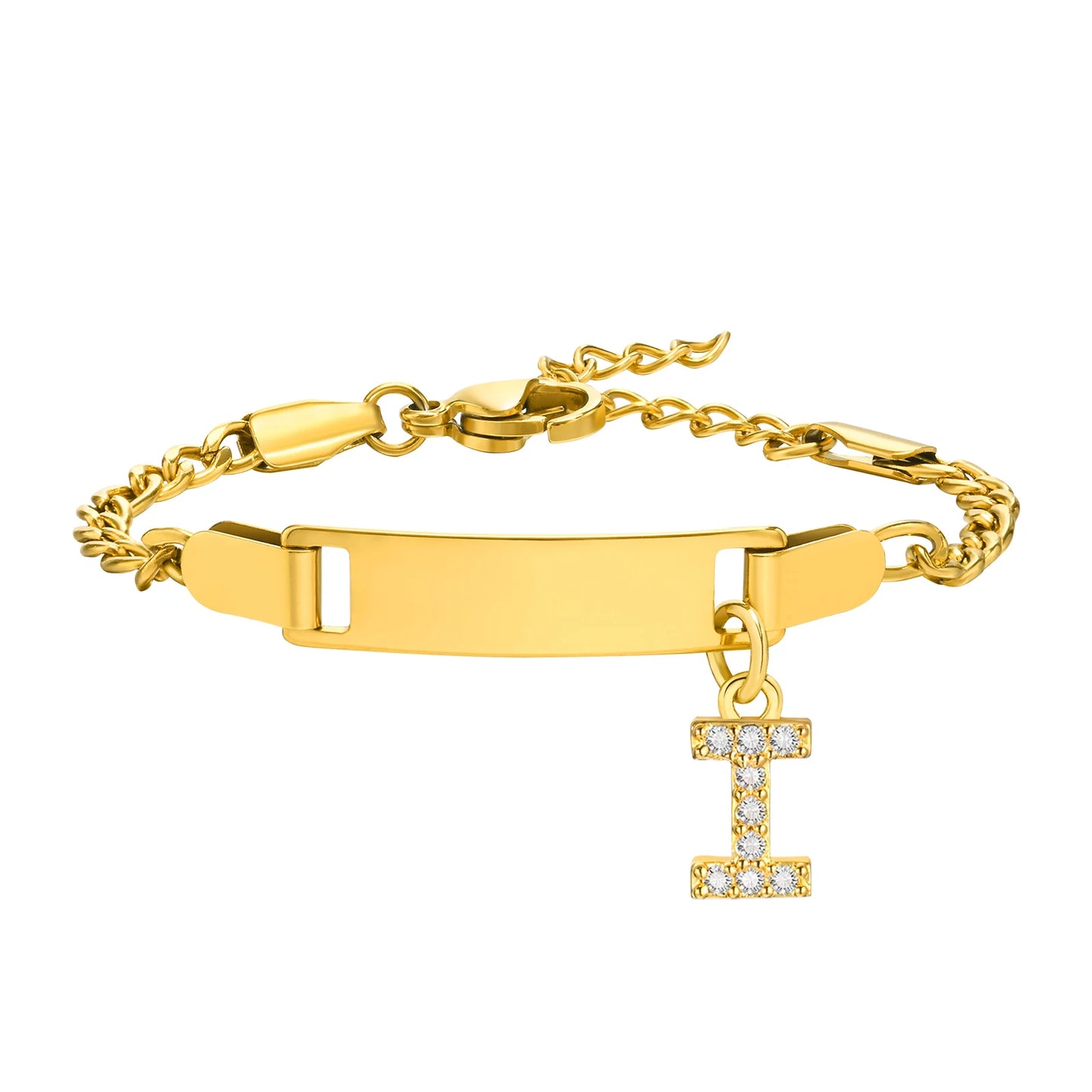 Bracelet Prénom Personnalisé avec Initiale – Gravure Gratuite (Nom, Date, ID) pour Bebe, Garçon ou Fille – Cadeau Anniversaire