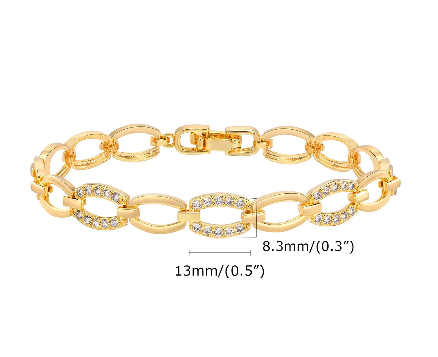 Bracelet Chaîne Femme en Acier Inoxydable – Maillons Torsadés Style Trombone Plaqué Or 18K – Bijou Ajustable, Empilable & Tendance