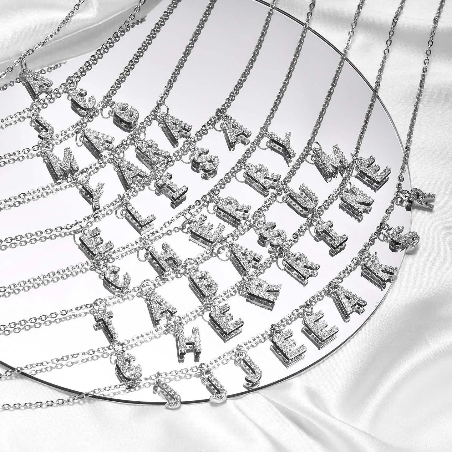 Collier Initiale Personnalisé pour Femme – Collier Prénom avec Zircon, Pendentif Lettre A-Z – Idée Cadeau Noël