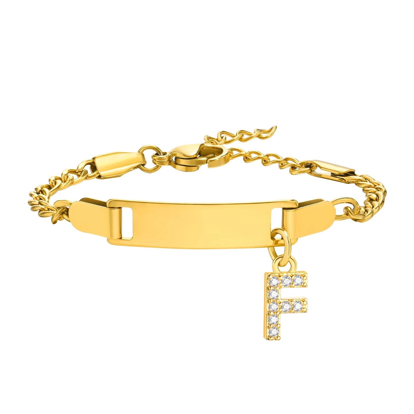 Bracelet Prénom Personnalisé avec Initiale – Gravure Gratuite (Nom, Date, ID) pour Bebe, Garçon ou Fille – Cadeau Anniversaire