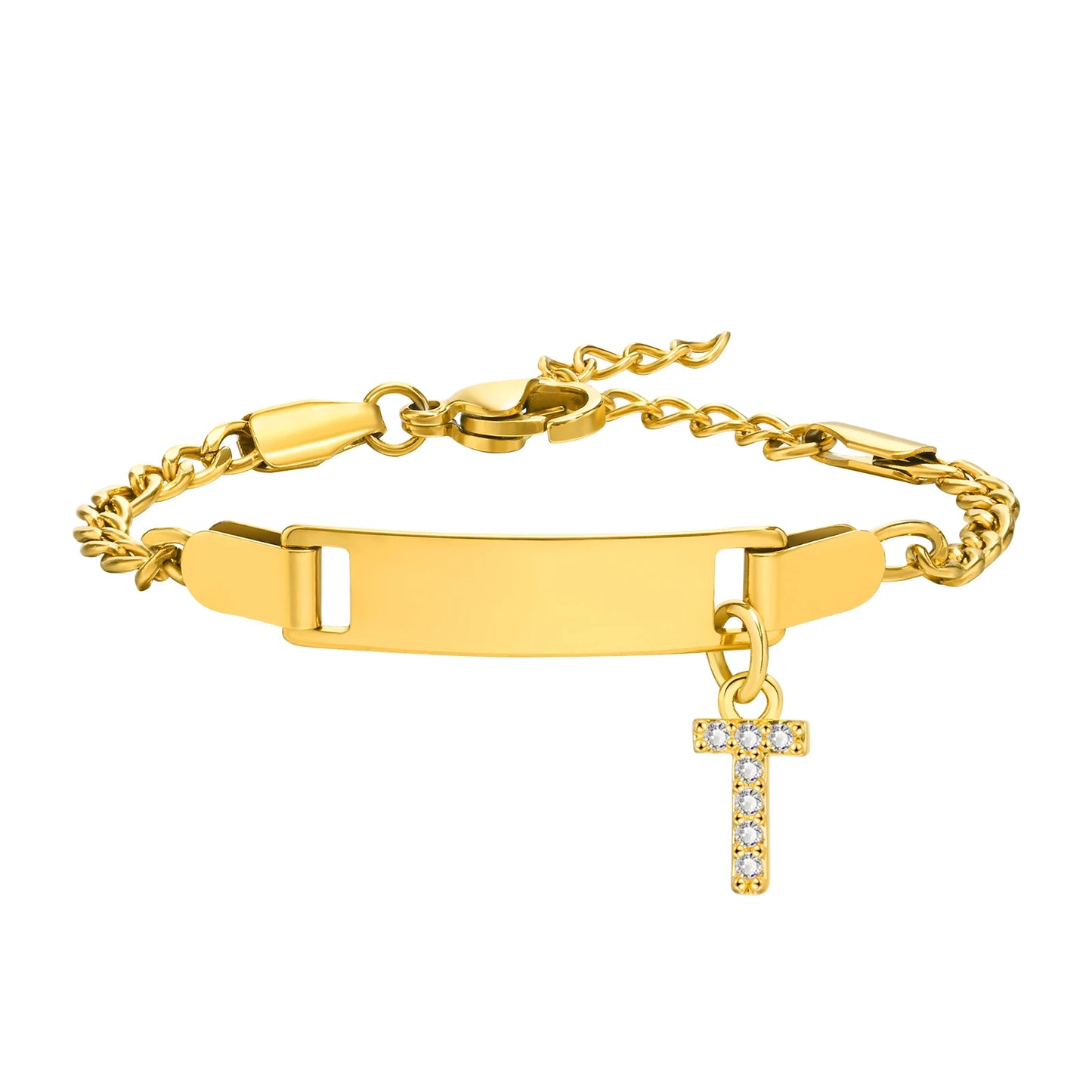 Bracelet Prénom Personnalisé avec Initiale – Gravure Gratuite (Nom, Date, ID) pour Bebe, Garçon ou Fille – Cadeau Anniversaire