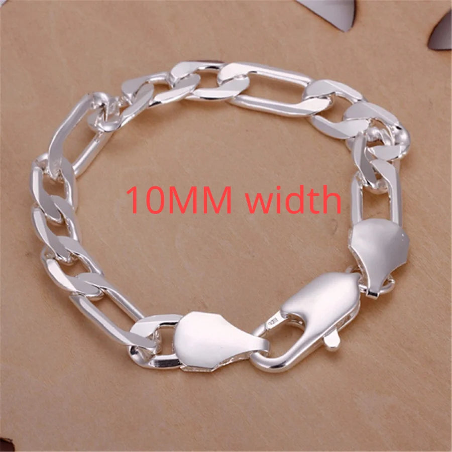 Bracelet Chaîne Carrée en Argent 925 Massif – Bijou Unisexe Élégant pour Femme ou Homme – Cadeau, Soirée, Mariage