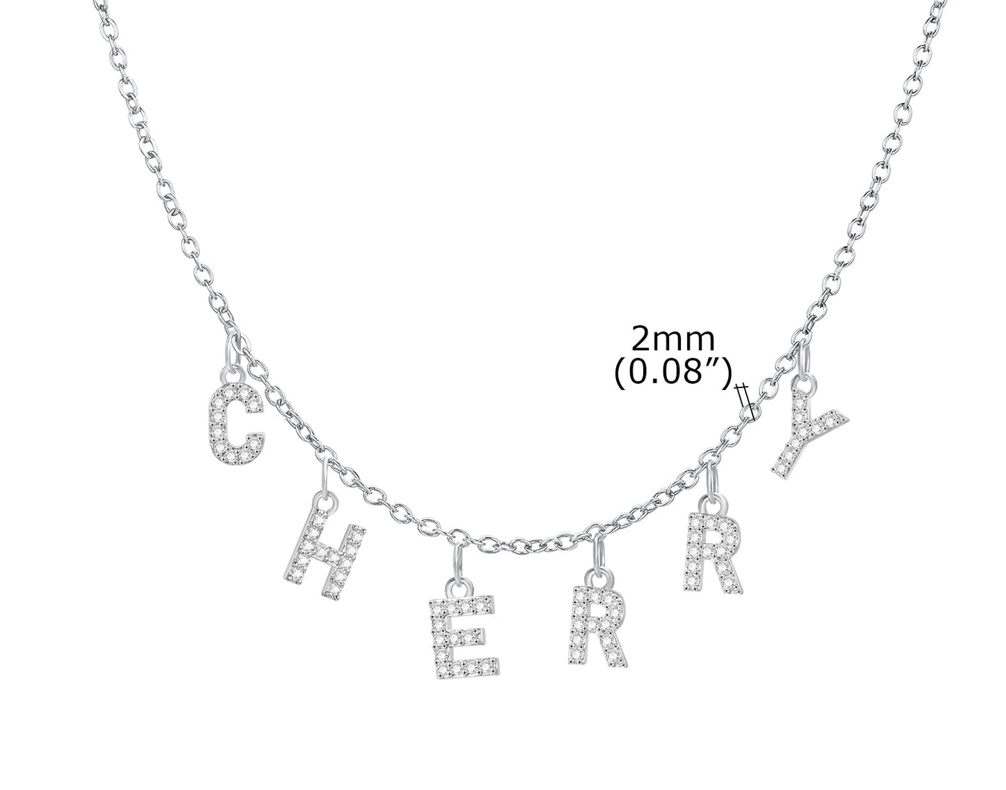 Collier Initiale Personnalisé pour Femme – Collier Prénom avec Zircon, Pendentif Lettre A-Z – Idée Cadeau Noël