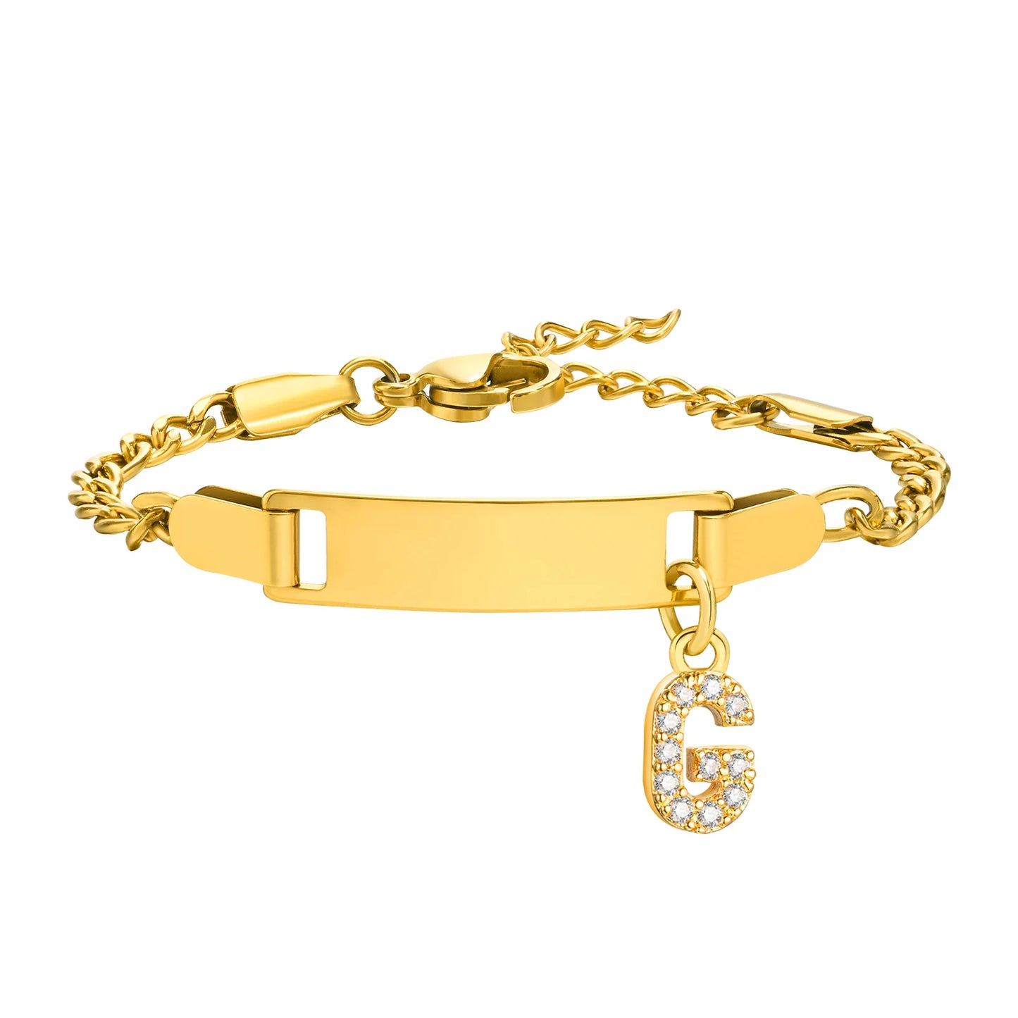 Bracelet Prénom Personnalisé avec Initiale – Gravure Gratuite (Nom, Date, ID) pour Bebe, Garçon ou Fille – Cadeau Anniversaire