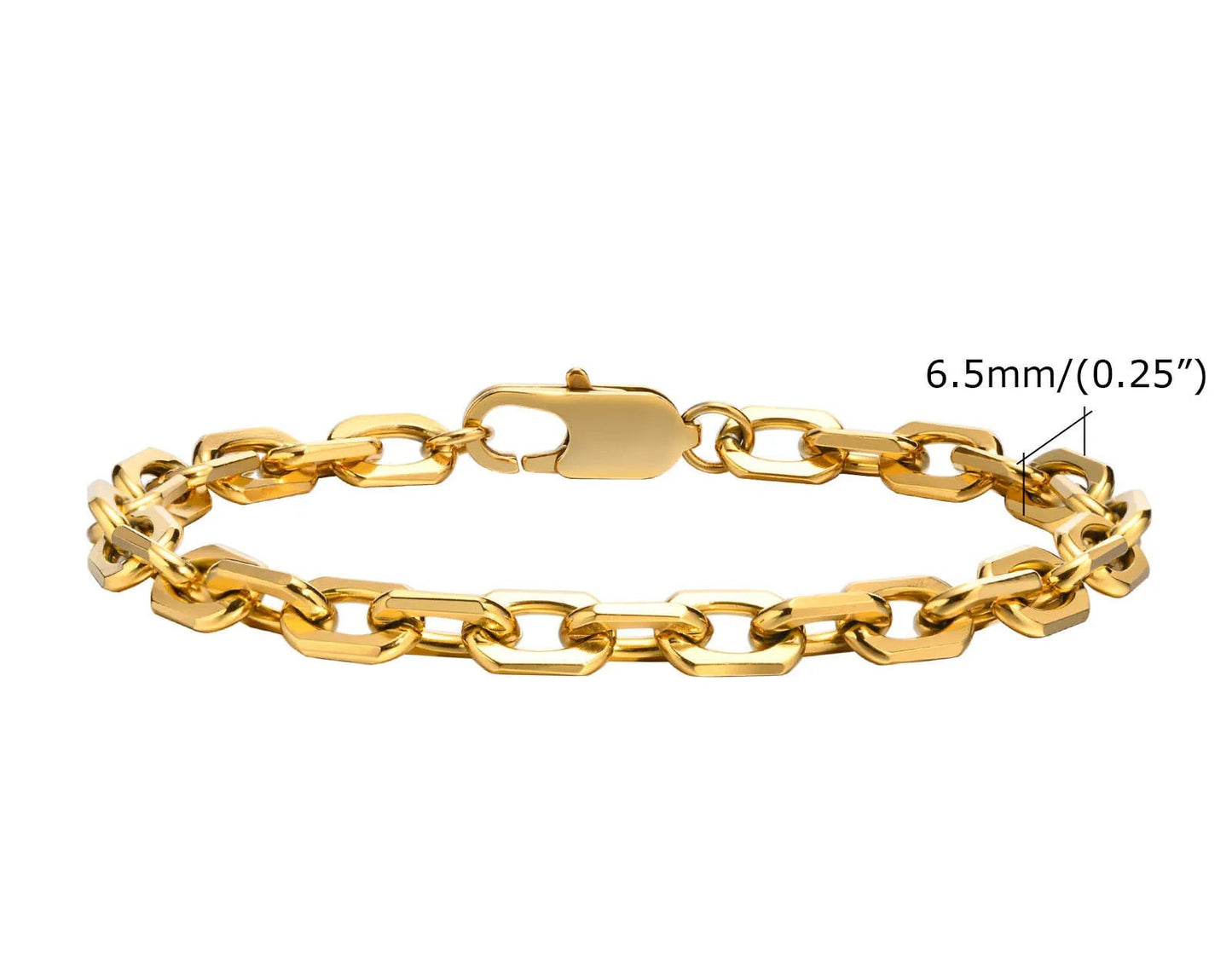 Bracelet Chaîne Femme en Acier Inoxydable – Maillons Torsadés Style Trombone Plaqué Or 18K – Bijou Ajustable, Empilable & Tendance