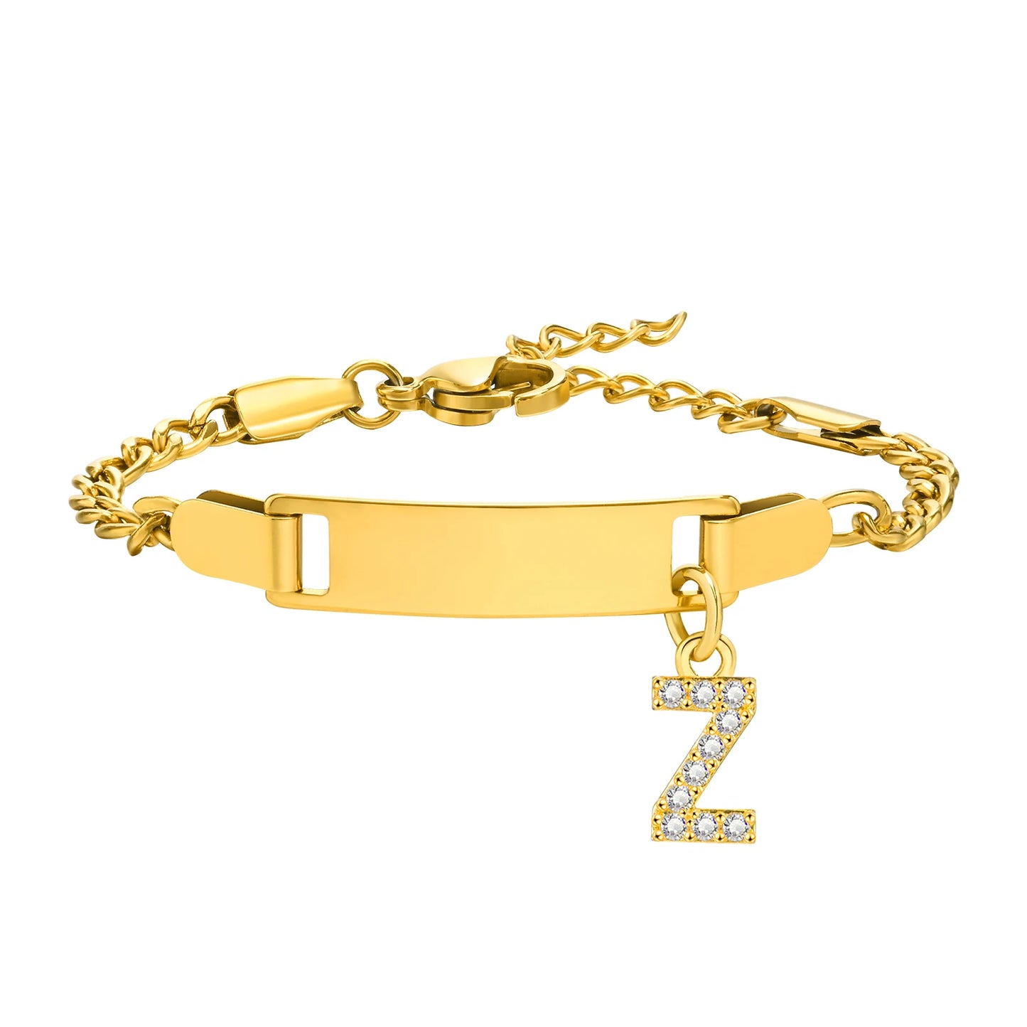 Bracelet Prénom Personnalisé avec Initiale – Gravure Gratuite (Nom, Date, ID) pour Bebe, Garçon ou Fille – Cadeau Anniversaire