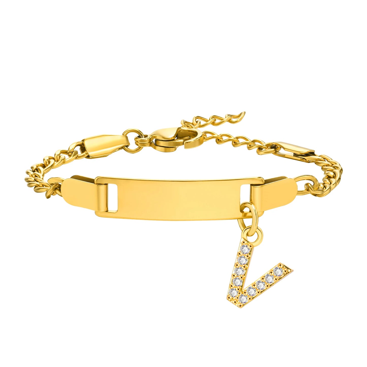 Bracelet Prénom Personnalisé avec Initiale – Gravure Gratuite (Nom, Date, ID) pour Bebe, Garçon ou Fille – Cadeau Anniversaire