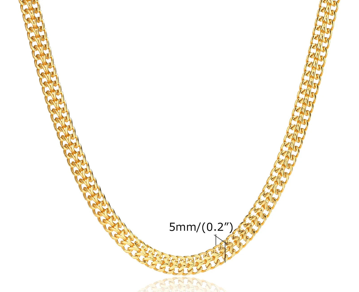 Collier Ras-du-Cou Femme à Maillons Épais – Chaine Ovale Plaquée Or en Acier Inoxydable – Bijou Minimaliste