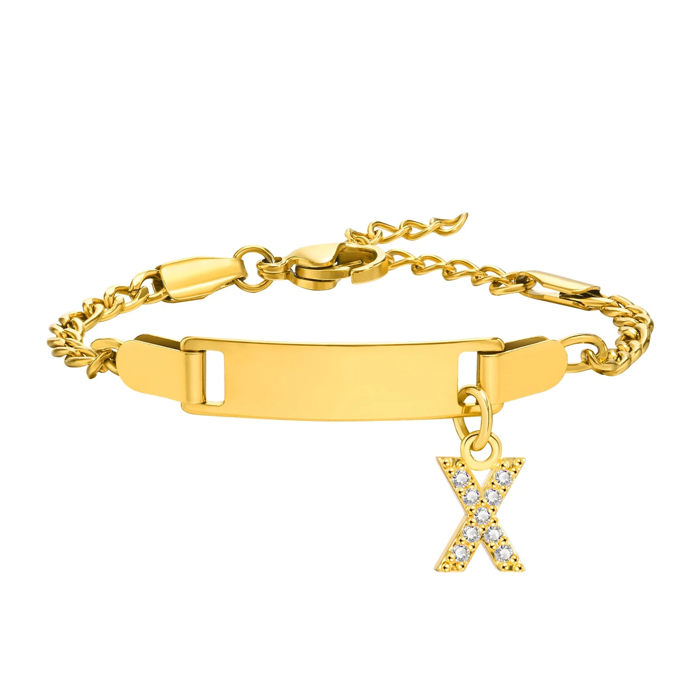 Bracelet Prénom Personnalisé avec Initiale – Gravure Gratuite (Nom, Date, ID) pour Bebe, Garçon ou Fille – Cadeau Anniversaire