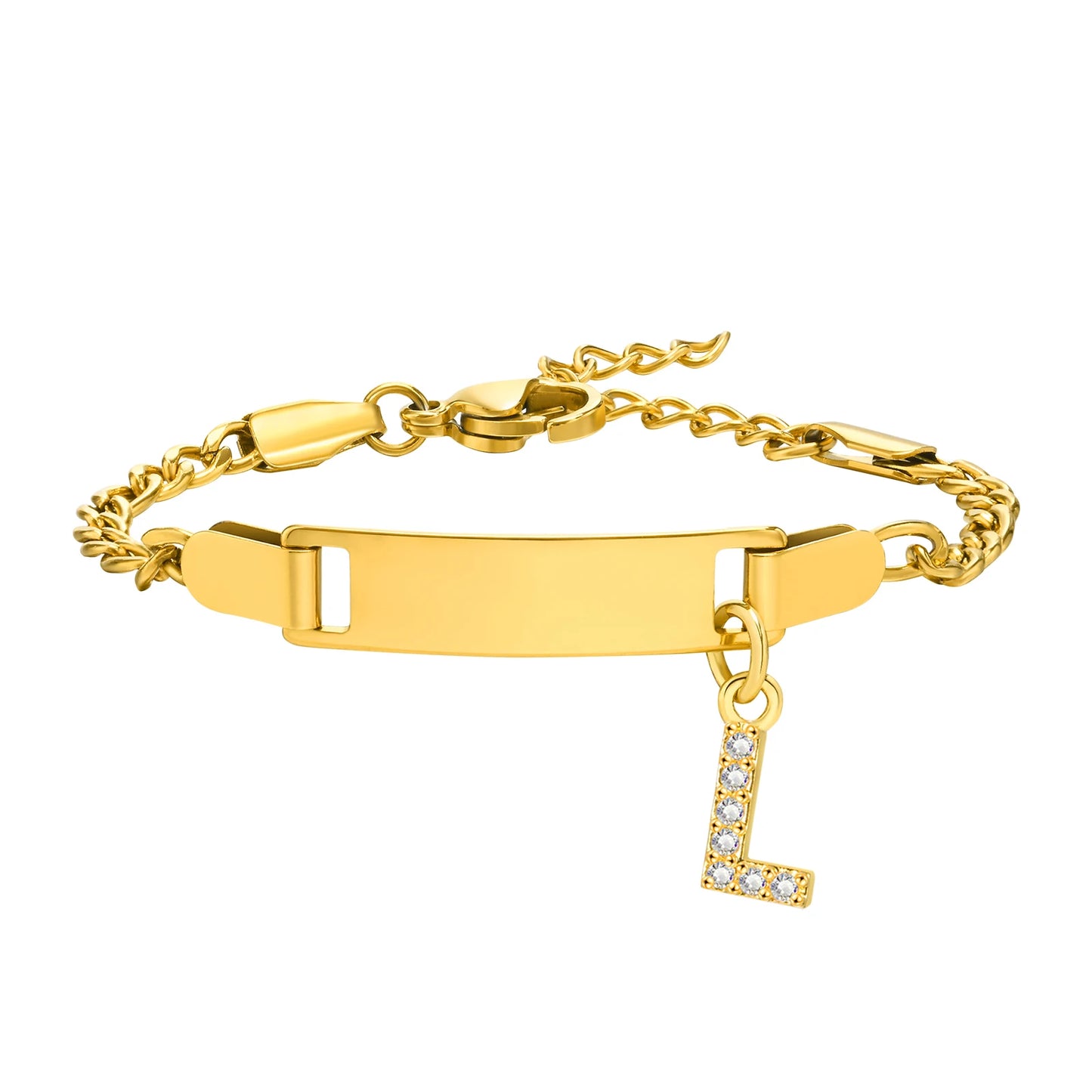Bracelet Prénom Personnalisé avec Initiale – Gravure Gratuite (Nom, Date, ID) pour Bebe, Garçon ou Fille – Cadeau Anniversaire