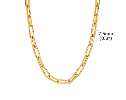 Collier Ras-du-Cou Femme à Maillons Épais – Chaine Ovale Plaquée Or en Acier Inoxydable – Bijou Minimaliste
