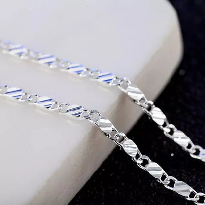 Collier Chaîne Latérale 2 mm Plaqué Or 18K – Longueurs au Choix (40 à 76 cm) – Bijou Unisexe Femme & Homme en Argent 925