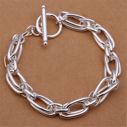 Bracelet Chaîne Carrée en Argent 925 Massif – Bijou Unisexe Élégant pour Femme ou Homme – Cadeau, Soirée, Mariage