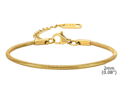 Bracelet Chaîne Femme en Acier Inoxydable – Maillons Torsadés Style Trombone Plaqué Or 18K – Bijou Ajustable, Empilable & Tendance