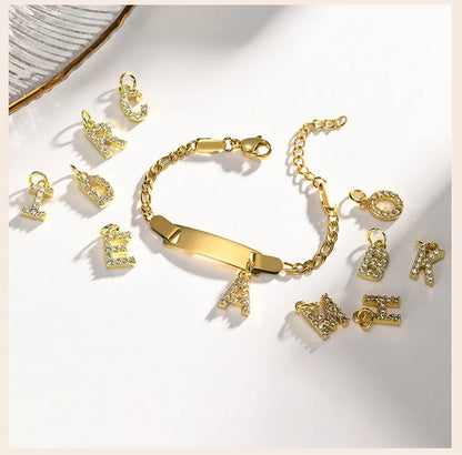 Bracelet Prénom Personnalisé avec Initiale – Gravure Gratuite (Nom, Date, ID) pour Bebe, Garçon ou Fille – Cadeau Anniversaire