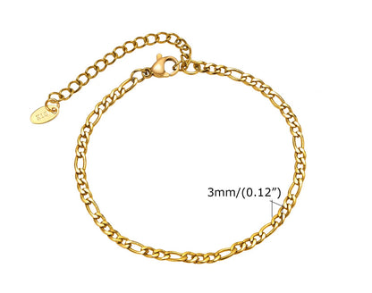Bracelet Chaîne Femme en Acier Inoxydable – Maillons Torsadés Style Trombone Plaqué Or 18K – Bijou Ajustable, Empilable & Tendance