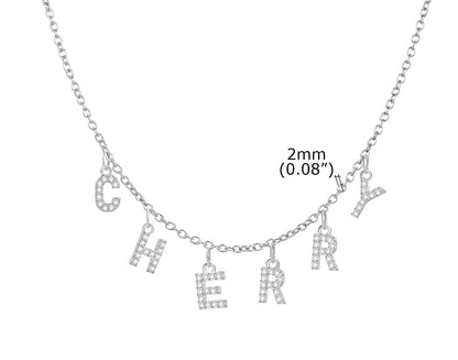 Collier Initiale Personnalisé pour Femme – Collier Prénom avec Zircon, Pendentif Lettre A-Z – Idée Cadeau Noël