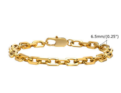 Bracelet Chaîne Femme en Acier Inoxydable – Maillons Torsadés Style Trombone Plaqué Or 18K – Bijou Ajustable, Empilable & Tendance