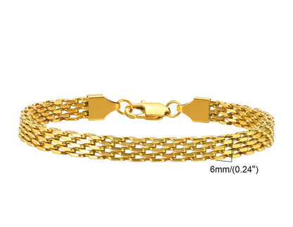 Bracelet Chaîne Femme en Acier Inoxydable – Maillons Torsadés Style Trombone Plaqué Or 18K – Bijou Ajustable, Empilable & Tendance