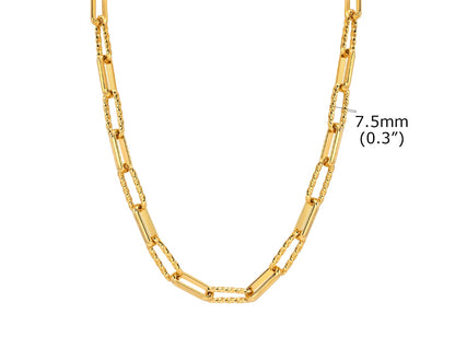 Bracelet Chaîne Femme en Acier Inoxydable – Maillons Torsadés Style Trombone Plaqué Or 18K – Bijou Ajustable, Empilable & Tendance