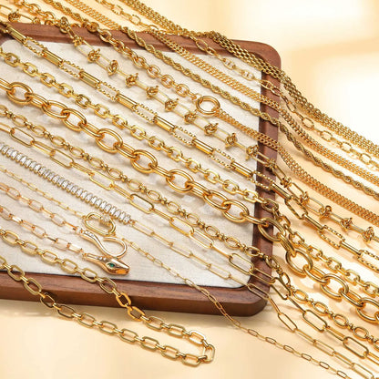 Collier Ras-du-Cou Femme à Maillons Épais – Chaine Ovale Plaquée Or en Acier Inoxydable – Bijou Minimaliste