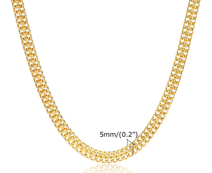 Collier Ras-du-Cou Femme à Maillons Épais – Chaine Ovale Plaquée Or en Acier Inoxydable – Bijou Minimaliste