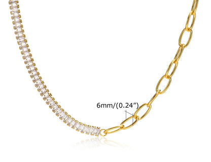 Collier Ras-du-Cou Femme à Maillons Épais – Chaine Ovale Plaquée Or en Acier Inoxydable – Bijou Minimaliste
