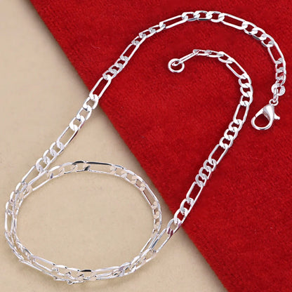Nouveau Set Bijoux Chaîne 4mm en Argent 925 – Bracelet & Collier pour Homme ou Femme – Cadeau Élégant, Mariage, Noël