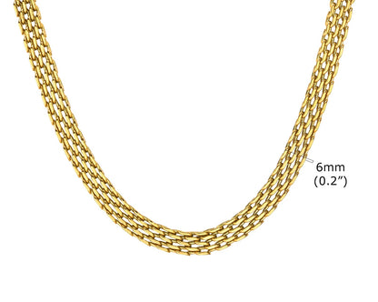 Collier Ras-du-Cou Femme à Maillons Épais – Chaine Ovale Plaquée Or en Acier Inoxydable – Bijou Minimaliste