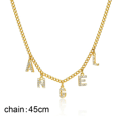 Collier Initiale Personnalisé pour Femme – Collier Prénom avec Zircon, Pendentif Lettre A-Z – Idée Cadeau Noël